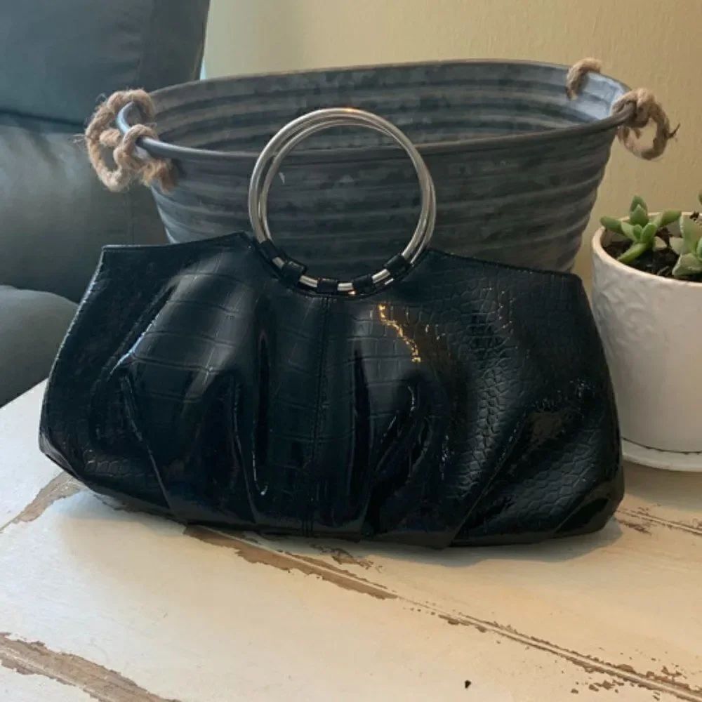 Chateau Black Animal Patent Leather Purse